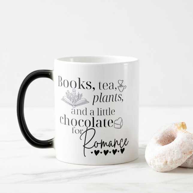 Bookworm Reading Geschenk Zwei-Tonen-Kaffee-Tasse Verwandlungstasse (Mit Donut)