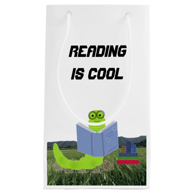 Bookworm Reading Gift Bag Kleine Geschenktüte (Vorderseite)