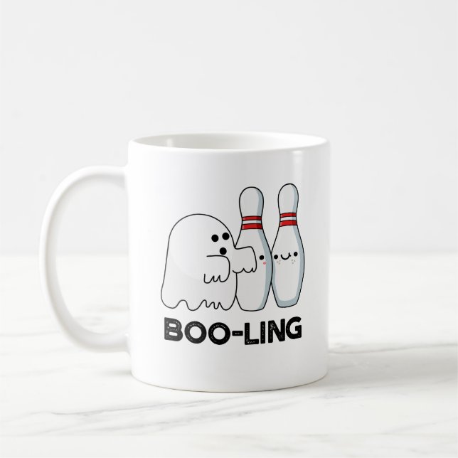 Booling Niedlichen Halloween Bowling Ghost Pun Kaffeetasse (Links)