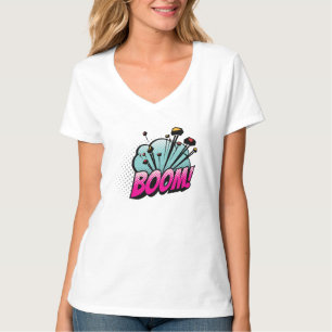 Boom Art Design Women,s Basic V-Nacken-T - Shirt