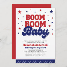 Boom Boom Baby 4. Juli Patriotic Baby Dusche