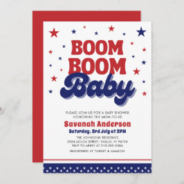 Boom Boom Baby 4. Juli Patriotic Baby Dusche Einladung