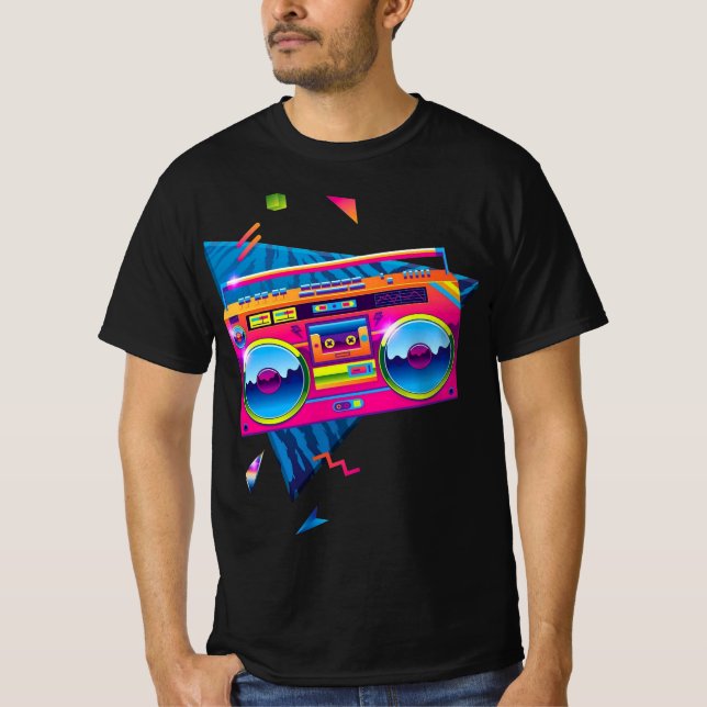 Boom Box der 80er Jahre T-Shirt (Vorderseite)