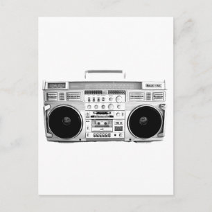 Boom Box Ghetto Blaster 80er 70er Kassettenplayer Postkarte