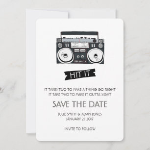 Boom Box Hochzeit - Termin vormerken Save The Date