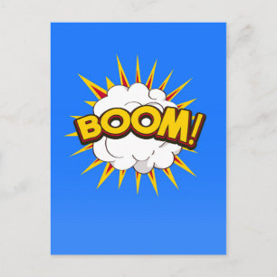 Boom! Cartoon-Explosion Postkarte