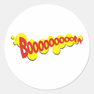 Boom Cartoon Pow Zap Runder Aufkleber