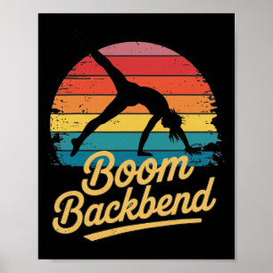 Boom Ckbend Retro-Yoga-Pose-Statement-Athletic-Con Poster