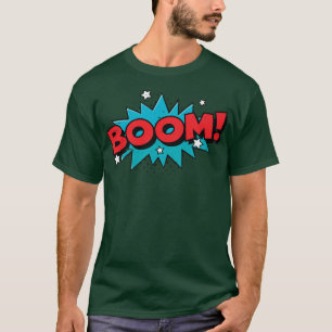 BOOM Comic Buch Cartoon Funny Pop Art Design Vin T-Shirt