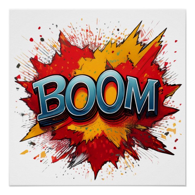 Boom Comic Sound Effect - Fett und spielerisch  Po Poster (Vorderseite)