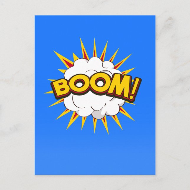 Boom! Explosion des Cartoon Postkarte (Vorderseite)