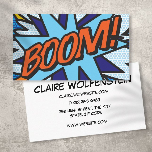 BOOM Fun Retro Comic Book Visitenkarte (BOOM Fun Retro Comic Book Business Card)