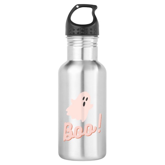 Boom-Geist-Rosa-Halloween Edelstahlflasche (Vorderseite)