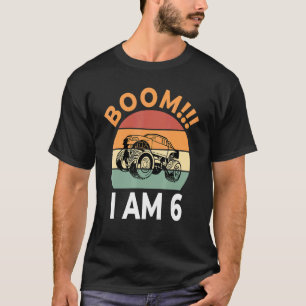 Boom I Be 6 Birthday Boy Celebration Monster Truck T-Shirt