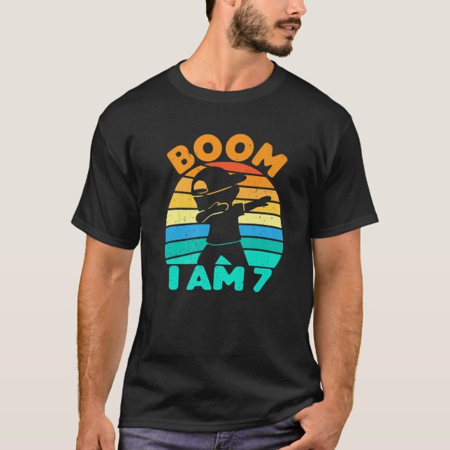 Boom I m 7 Years Old 7th Birthday Party Dabbing fo T-Shirt (Vorderseite)