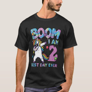Boom ich bin 2 Einhorn Dab 2. Geburtstag Mädchen K T-Shirt