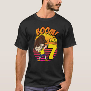 Boom ich bin 7 Mädchen Geburtstag 7. Geburtstagsfe T-Shirt
