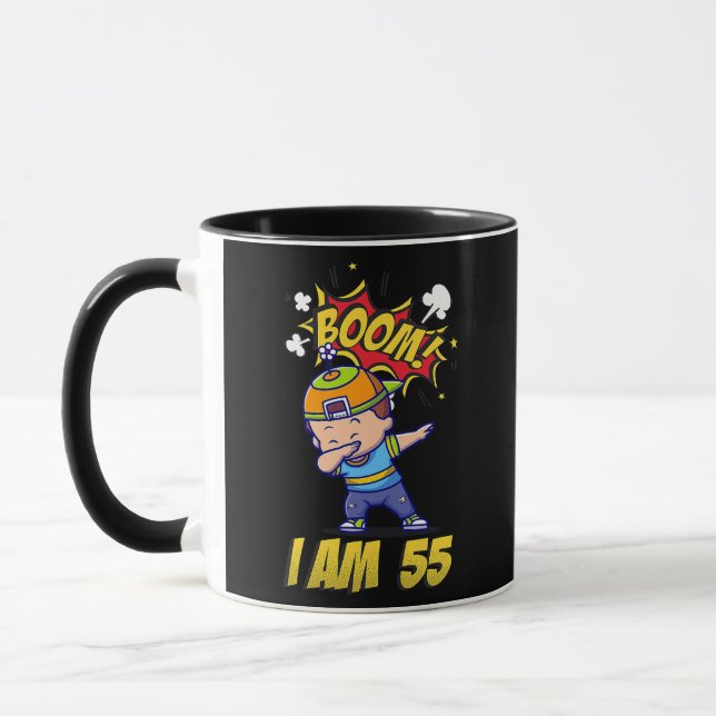 Boom ich bin FÜNFUNDfünfzig Dabbing Kind Lustiger  Tasse (Links)