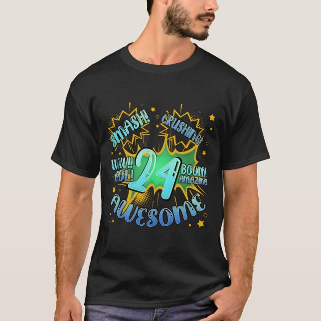 Boom I'M 24 Awesome Squad Comics T-Shirt (Vorderseite)