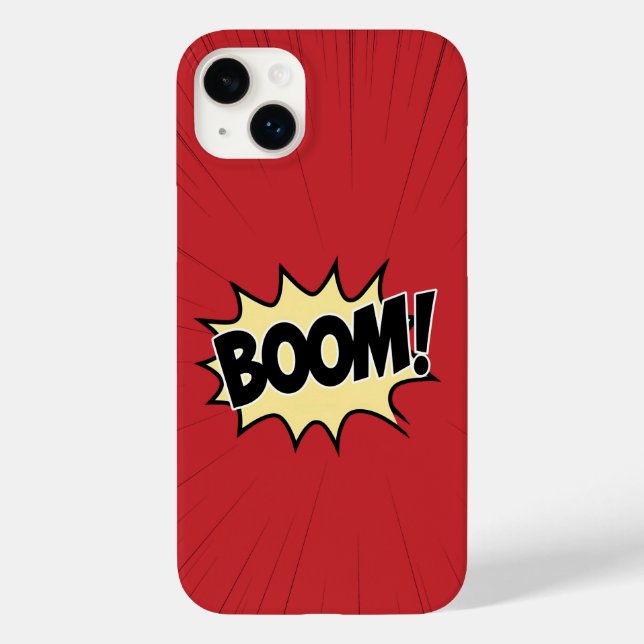 "BOOM" im Comic-Stil - kühl rot Case-Mate iPhone Hülle (Rückseite)