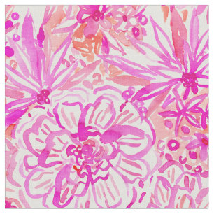 BOOM-KLATSCHEN Rosa-tropisches BlumenAquarell Stoff