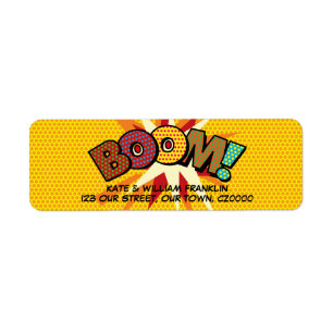 BOOM Lustige Retro-Comic-Book-Pop-Art-Adresse