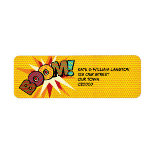 BOOM Lustige Retro-Comic-Book-Pop-Art-Adresse
