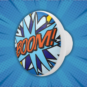 BOOM Lustige Retro-Comic-Book-Pop-Art Keramikknauf