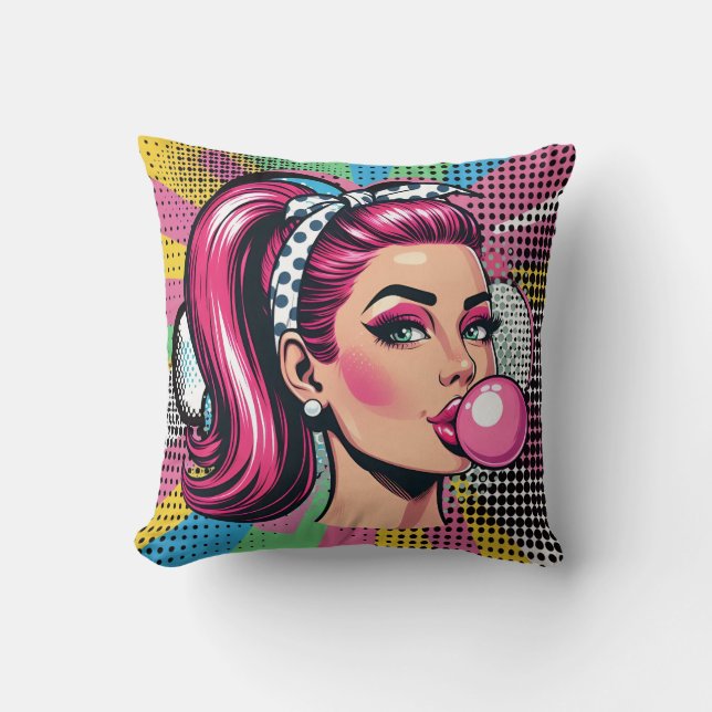 Boom Pinup Retro Kissen (Vorderseite)