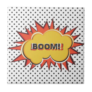 Boom Pop Art Comic Buch Explosion Cartoon Fliese