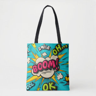 Boom-Pop-Art-Wolke Sprechblase. Lächeln, wow, pow,