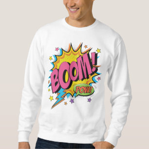 BOOM POW Comic Sweatshirt - Retro Pop Kunstausflug