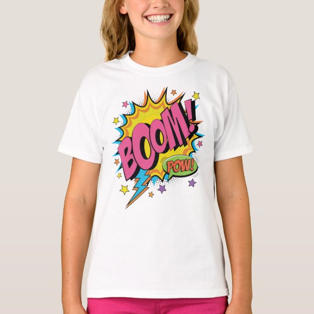 BOOM POW Comic Sweatshirt - Retro T-Shirt (Vorderseite)