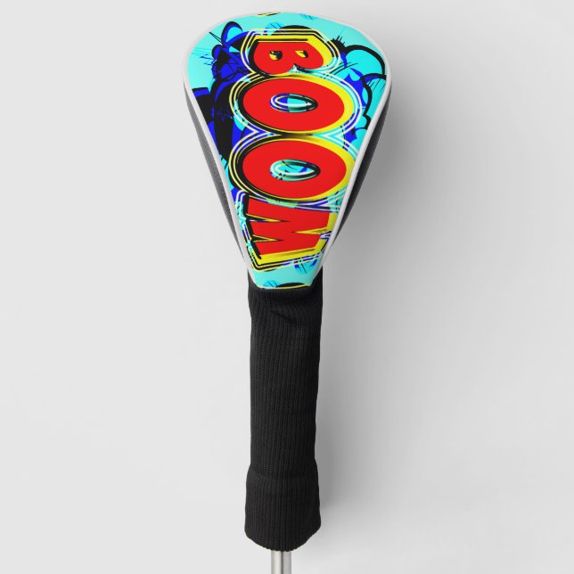 Boom Red and Yellow Comic Book Action Buble Golf Headcover (Vorderseite)