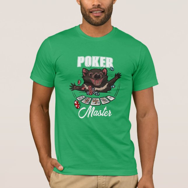 Boom! Royal Flush Tasmanian Devil Poker Cartoon T-Shirt (Vorderseite)