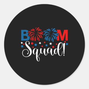 Boom Squad 4. Juli-Shirt Feuerwerk Unabhängigkeit Runder Aufkleber