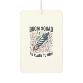 Boom Squad Patriotisches Feuerwerk Vintage-Shirt-D Autolufterfrischer