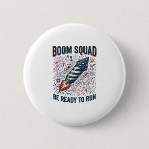 Boom Squad Patriotisches Feuerwerk Vintage-Shirt-D Button