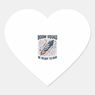 Boom Squad Patriotisches Feuerwerk Vintage-Shirt-D Herz-Aufkleber