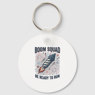 Boom Squad Patriotisches Feuerwerk Vintage-Shirt-D Schlüsselanhänger
