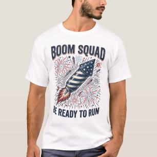Boom Squad Patriotisches Feuerwerk Vintage-Shirt-D T-Shirt