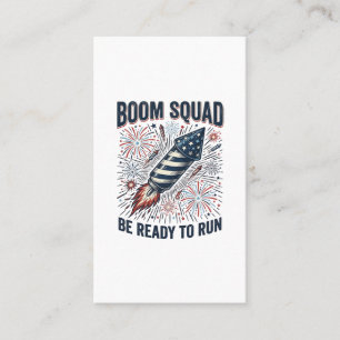 Boom Squad Patriotisches Feuerwerk Vintage-Shirt-D Visitenkarte