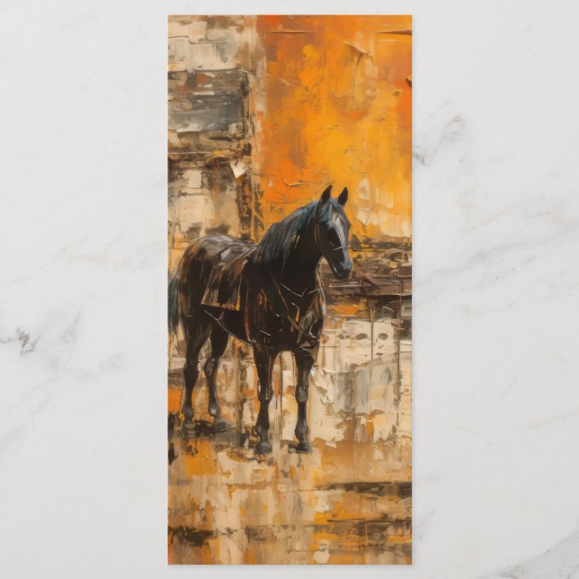 BooMajestic Horse im Abstrakten Sonnenuntergang Menükarte (Vorderseite)