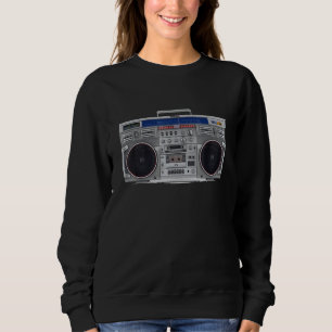 Boombox 80er 90s Retro Music Hip Hop Rap mit Bass Sweatshirt