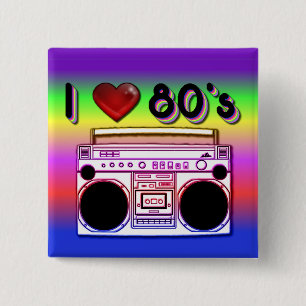 Boombox 80er Jahre Retro 80er Knopf Button