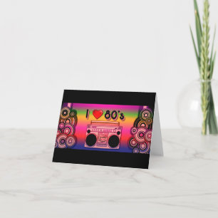 Boombox 80er Retro Grußkarte Karte