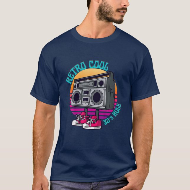 Boombox 80'S Generation RETRO COOL 80'S RULE Boys T-Shirt (Vorderseite)