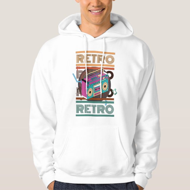 Boombox aus den 80er Jahren Hoodie (Vorderseite)