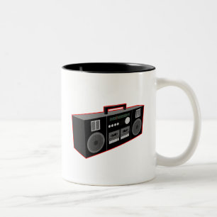Boombox aus den 80ern zweifarbige tasse