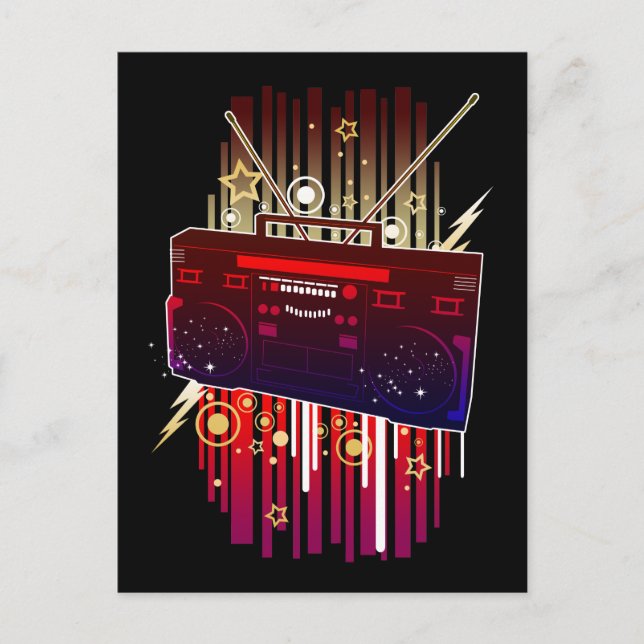Boombox-Blast Postkarte (Vorderseite)